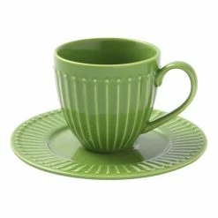 Chyka Home Sunday Cup & Saucer Set 220mL Green