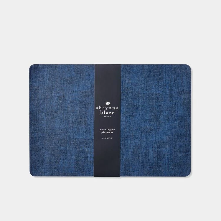 Shaynna Blaze Shayanna Blaze Mornington Faux Leather Placemats Set Of 4 Navy 4 Shaynna Blaze Shayanna Blaze Mornington Faux Leather Placemats Set Of 4 Navy - Image 2