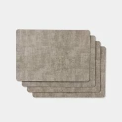 Shaynna Blaze Shayanna Blaze Mornington Faux Leather Placemats Set Of 4 Linen