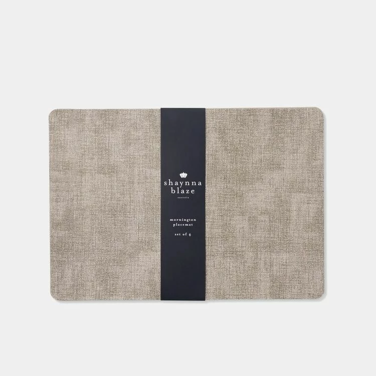 Shaynna Blaze Shayanna Blaze Mornington Faux Leather Placemats Set Of 4 Linen 4 Shaynna Blaze Shayanna Blaze Mornington Faux Leather Placemats Set Of 4 Linen - Image 2