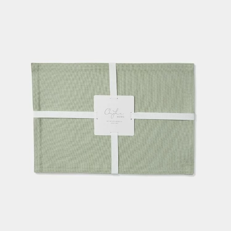 Chyka Home 4 Pack Placemat 33 X 48 Cm Sage 3 Chyka Home 4 Pack Placemat 33 X 48 Cm Sage