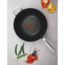 Tefal Premium Specialty Hard Anodised Induction Wok With Lid 32 Cm -Dinnerware Sales BP643703 nc 2