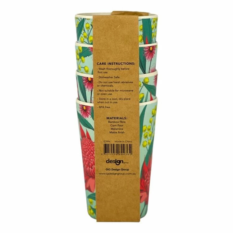 Frankie & Me Australiana Bamboo Cup 4 Pack 3 Frankie & Me Australiana Bamboo Cup 4 Pack