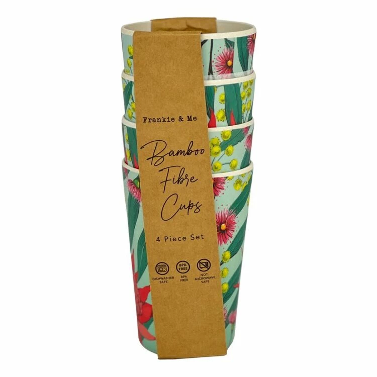 Frankie & Me Australiana Bamboo Cup 4 Pack 4 Frankie & Me Australiana Bamboo Cup 4 Pack - Image 2