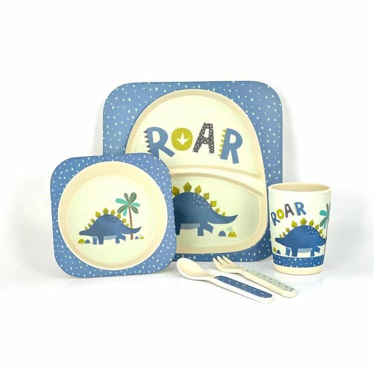 Frankie & Me Bamboo Kids Set 5Pk Dinosaur 3 Frankie & Me Bamboo Kids Set 5Pk Dinosaur