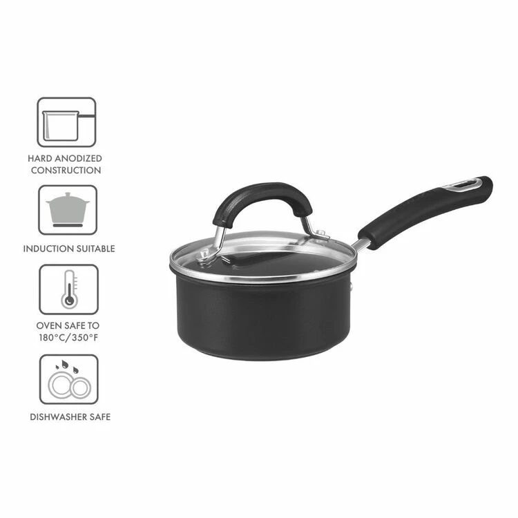 Circulon Total Hard Anodised 14cm/0.9L Covered Saucepan 3 Circulon Total Hard Anodised 14cm/0.9L Covered Saucepan