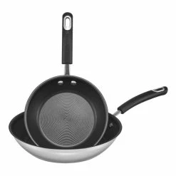 Circulon Total Stainless Steel 20/28cm Skillet Twin Pack -Dinnerware Sales BP645135 nc