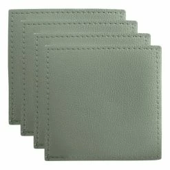 Maxwell & Williams Table Accents Leather Look Cowhide Coaster 10 X 10 Cm Set Of 4 Sage