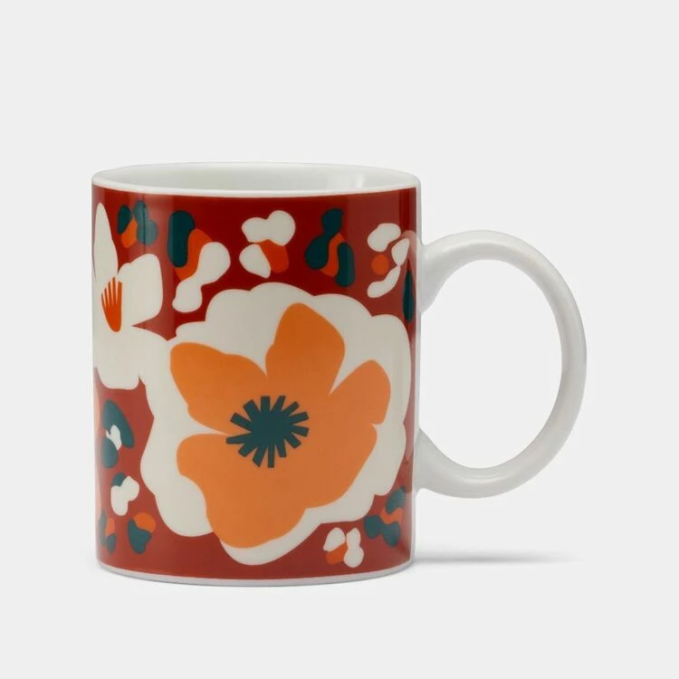 Soren Poppies Pack Of 4 Mugs Set Orange 5 Soren Poppies Pack Of 4 Mugs Set Orange - Image 3