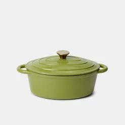 Smith & Nobel Luxe Cast Iron Casserole Oval 3L Green
