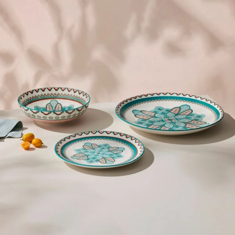 Casa Domani Pelagie Dinner Set 12 Piece Teal/Terracotta 7 Casa Domani Pelagie Dinner Set 12 Piece Teal/Terracotta - Image 5