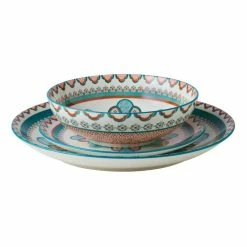 Casa Domani Pelagie Dinner Set 12 Piece Teal/Terracotta