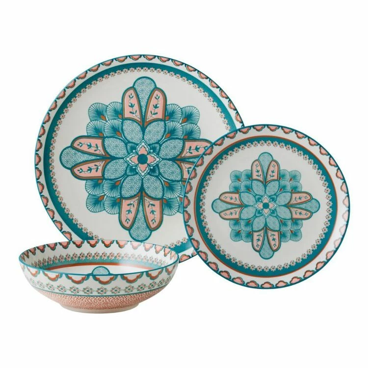 Casa Domani Pelagie Dinner Set 12 Piece Teal/Terracotta 8 Casa Domani Pelagie Dinner Set 12 Piece Teal/Terracotta - Image 6