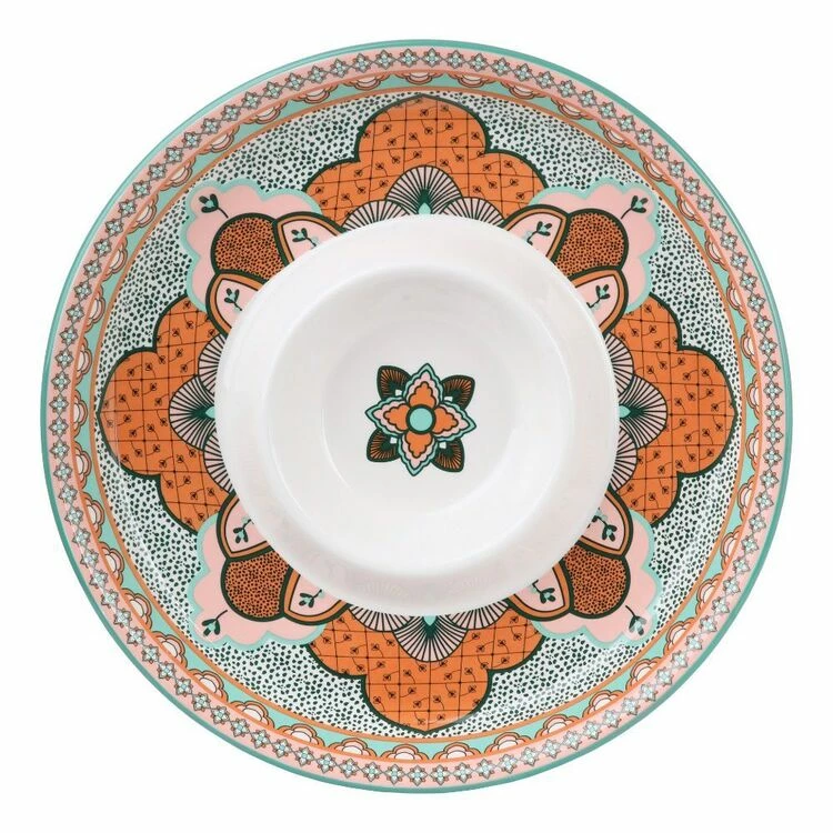 Casa Domani Pelagie Chip & Dip 35 Cm Teal/Terracotta 3 Casa Domani Pelagie Chip & Dip 35 Cm Teal/Terracotta