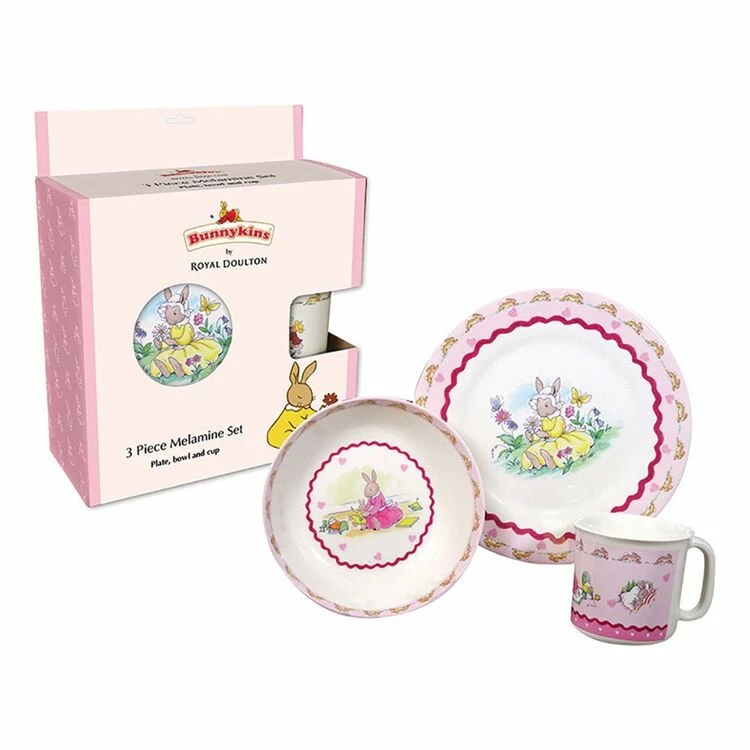 Bunnykins 3-Piece Melamine Set Sweethearts Design 3 Bunnykins 3-Piece Melamine Set Sweethearts Design