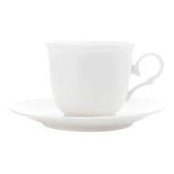 Casa Domani Casual White Florence Teacup And Saucer 200mL