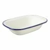 Wiltshire Enamel Oblong Pie Dish 400mL Blue Rim -Dinnerware Sales SP 504424
