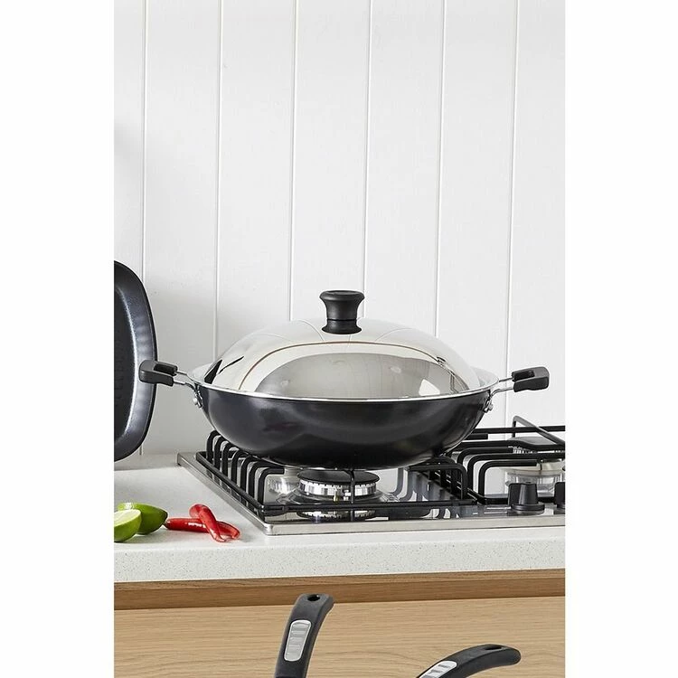 Tefal Large Wok With Stainless Steel Lid 36cm 4 Tefal Large Wok With Stainless Steel Lid 36cm - Image 2