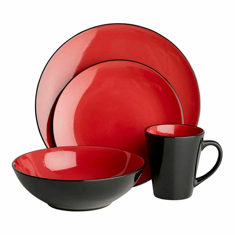 Soren Osaka 16-Piece Dinner Set Red 3 Soren Osaka 16-Piece Dinner Set Red