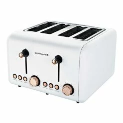 Smith & Nobel 4 Slice Toaster White And Rose Gold