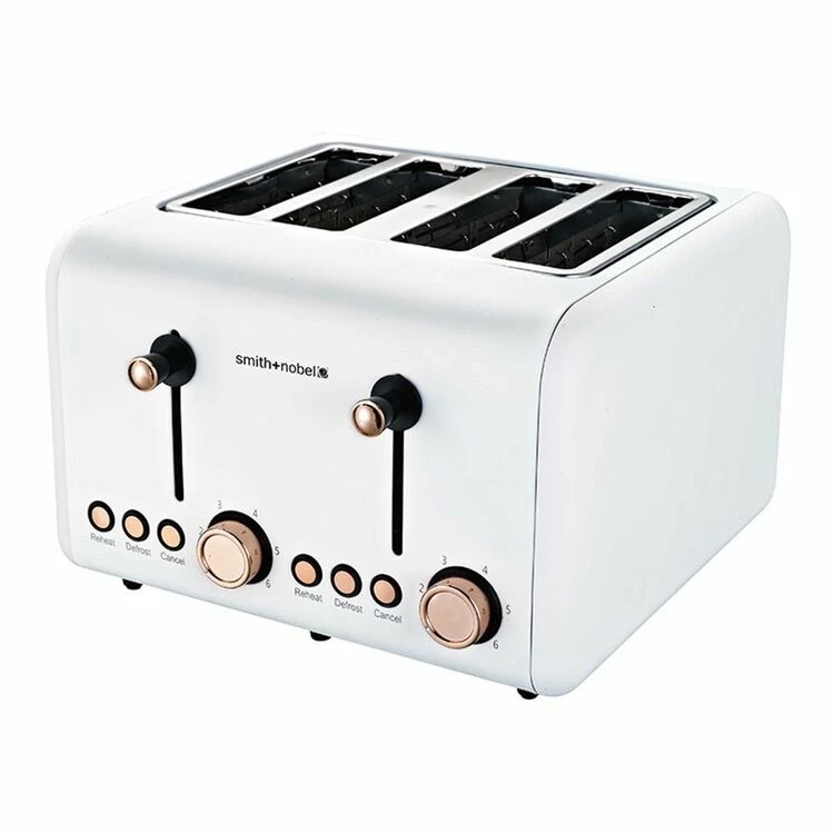 Smith & Nobel 4 Slice Toaster White And Rose Gold 3 Smith & Nobel 4 Slice Toaster White And Rose Gold