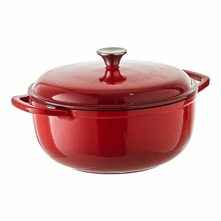 Smith & Nobel Traditions Cast Iron Casserole 6L Red 3 Smith & Nobel Traditions Cast Iron Casserole 6L Red