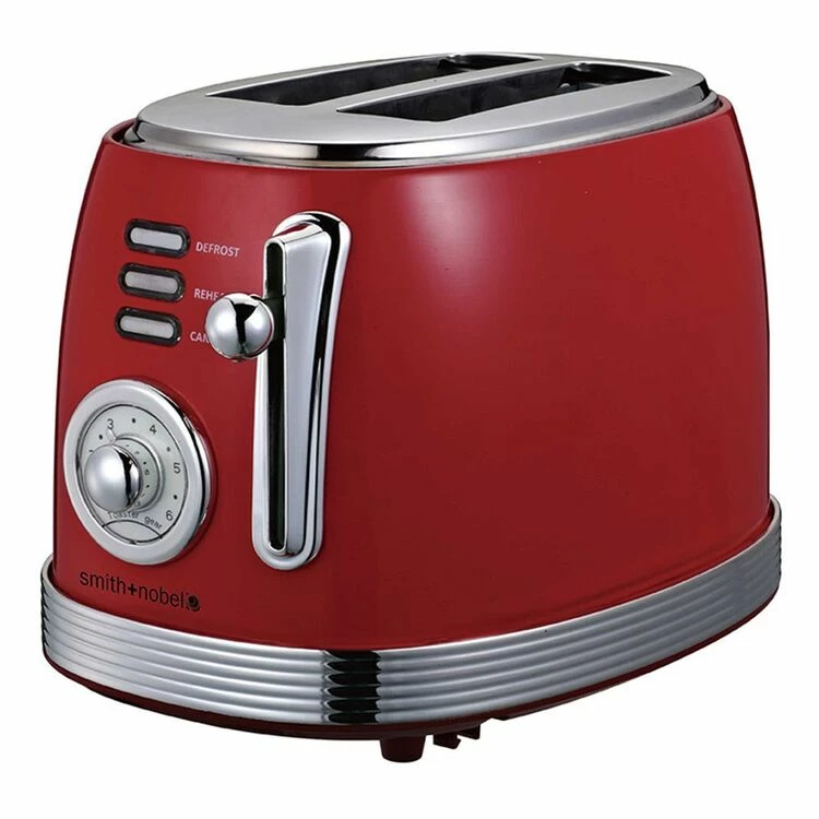 Smith & Nobel Retro 2 Slice Toaster Red 4 Smith & Nobel Retro 2 Slice Toaster Red - Image 2