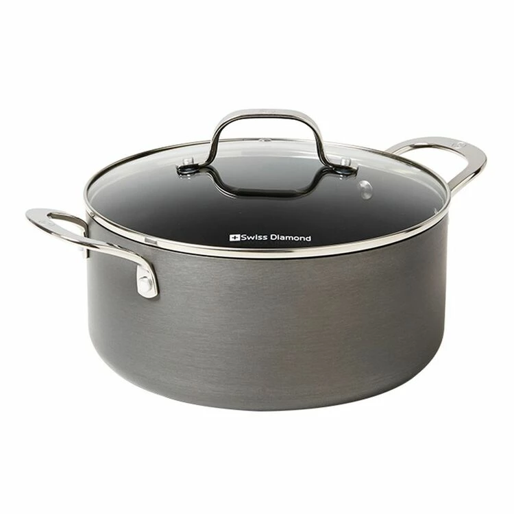 Swiss Diamond Hard Anodised Casserole 24cm 3 Swiss Diamond Hard Anodised Casserole 24cm