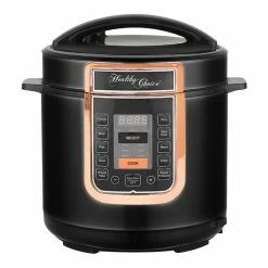 Healthy Choice 6L Pressure Cooker Black With Rose Gold