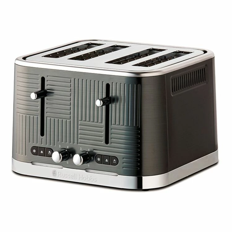 Russell Hobbs Geo Steel Toaster 4 Slice Black 3 Russell Hobbs Geo Steel Toaster 4 Slice Black