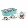 Ashdene Jardin Peony 3-Piece Teapot + Teacup Set -Dinnerware Sales SP 610222