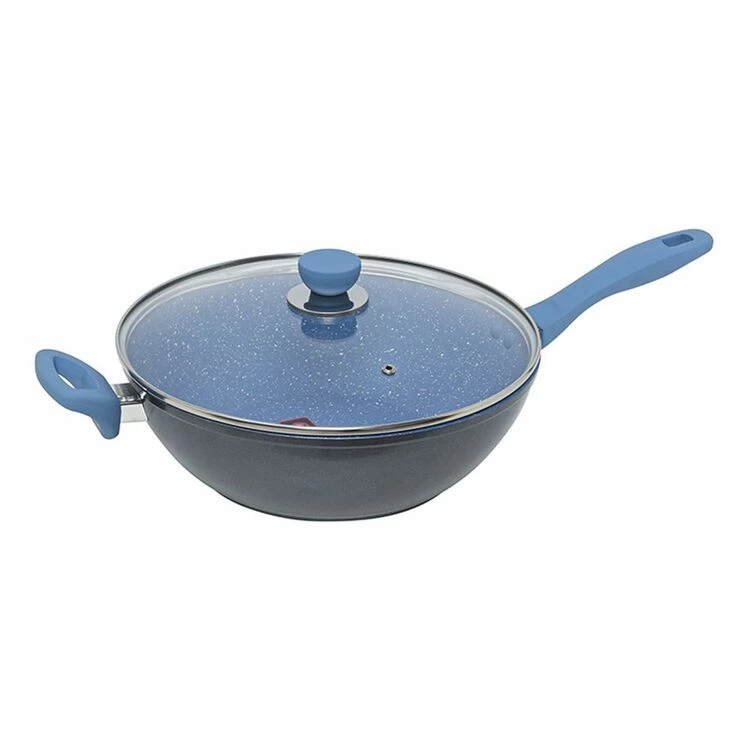 Smith & Nobel Stone Plus Cerulean 30cm Sauté Pan With Lid 3 Smith & Nobel Stone Plus Cerulean 30cm Sauté Pan With Lid
