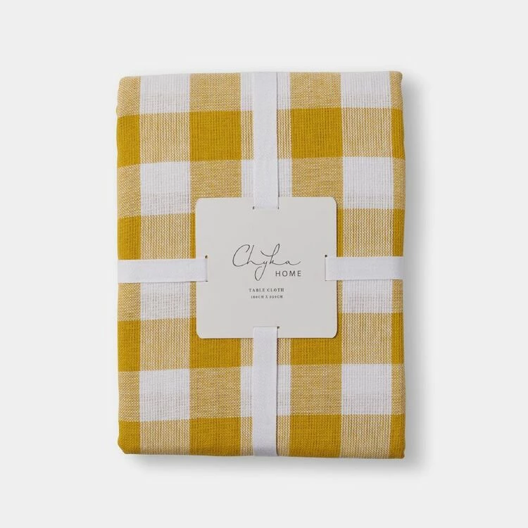 Chyka Home Chyka Gingham Tablecloth 180x320cm Mustard 5 Chyka Home Chyka Gingham Tablecloth 180x320cm Mustard - Image 3