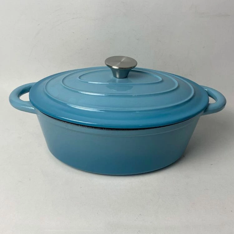 Smith & Nobel Traditions 3L Cast Iron Oval Casserole Blue 3 Smith & Nobel Traditions 3L Cast Iron Oval Casserole Blue