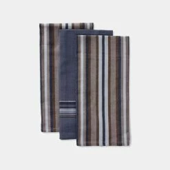 Smith & Nobel Normandy 3 Pack Tea Towel 70x45cm Grey