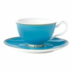Maxwell & Williams Teas & C's Classic Footed Cup & Saucer 200mL Aqua Gift Boxed