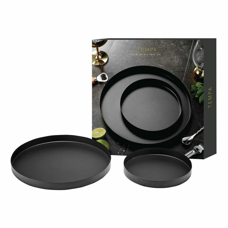 Tempa Aurora Matte Black Serving Tray 2 Pack 3 Tempa Aurora Matte Black Serving Tray 2 Pack