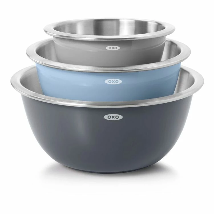 OXO Good Grips 3-Piece Stainless Steel Insulated Mixing Bowl Set 4 OXO Good Grips 3-Piece Stainless Steel Insulated Mixing Bowl Set - Image 2