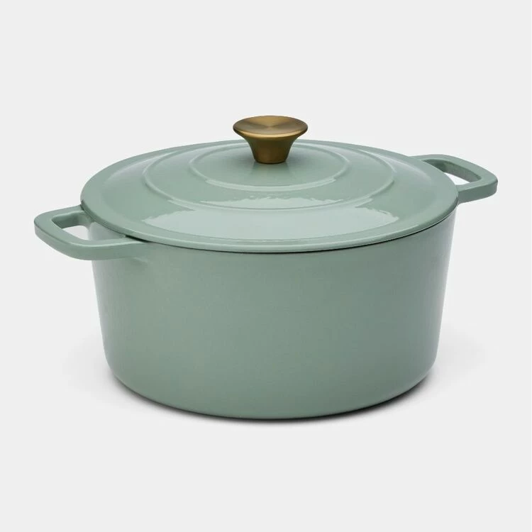 Smith & Nobel Luxe Cast Iron Casserole Light Green 5L 3 Smith & Nobel Luxe Cast Iron Casserole Light Green 5L