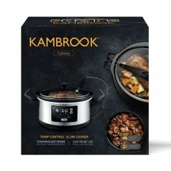 Kambrook Slow Cooker Temp Control 5.5L KSC655BSS